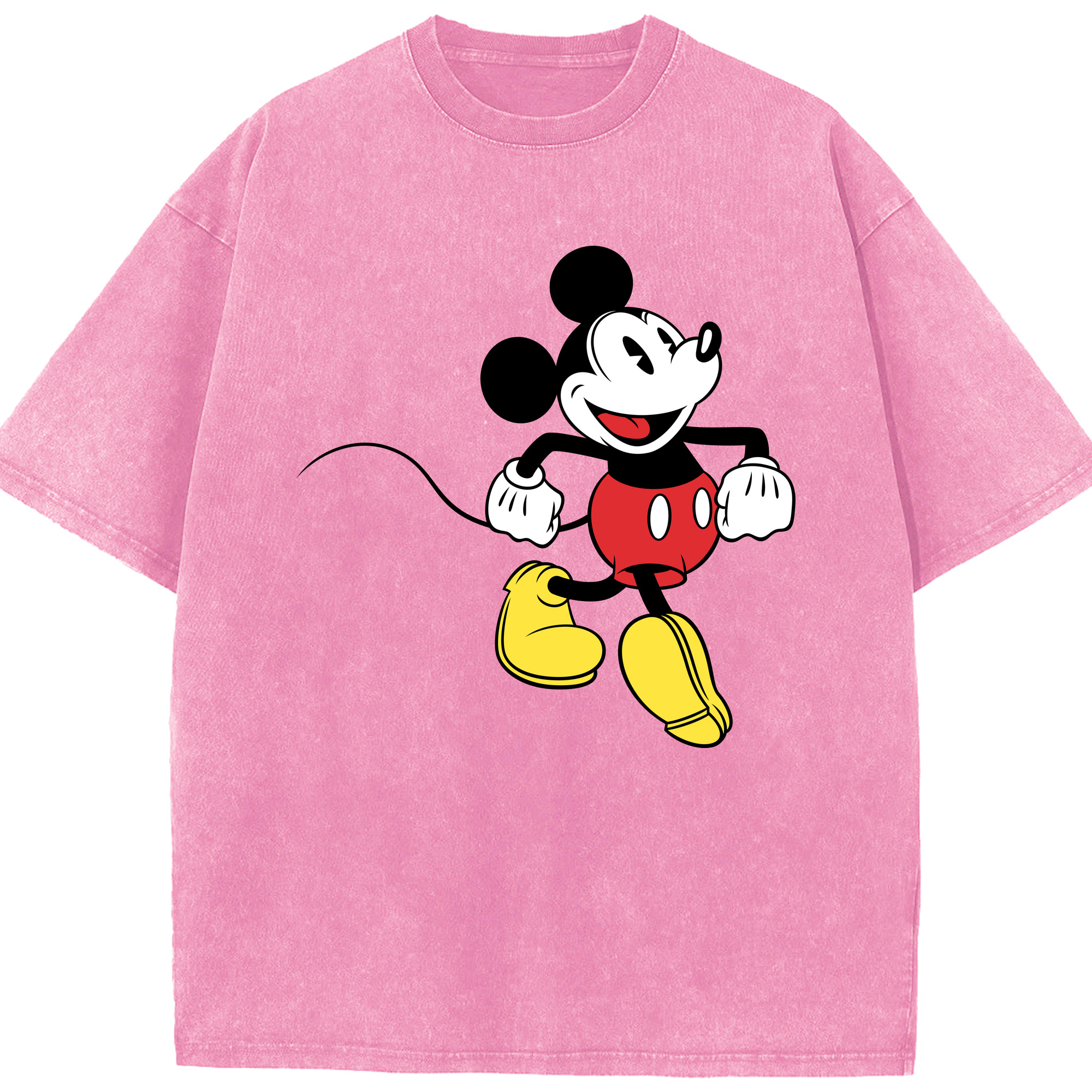 （画像用） ミッキーマウス Mickey Mouse 綿100% ヴィンテージ風 半袖Tシャツ（フロントプリント）